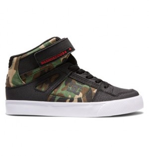 Black Camo Kids' DC Shoes Pure High-Top EV Skate Shoes | DC-4951362