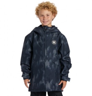 Black Kids' DC Shoes Basis Print Technical Snowboard Jackets | DC-2741983