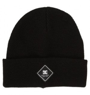 Black Kids' DC Shoes Label Beanie | DC-2891370