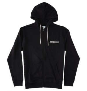 Black Men DC Shoes Baseline Zip-Up Hoodie | DC-4582173