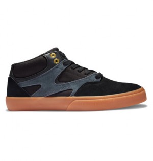 Black Men DC Shoes Kalis Vulc Mid S Skate Shoes | DC-8372904