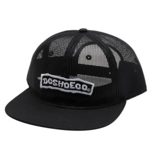 Black Men DC Shoes Meshed Up Snapback Cap | DC-6053271