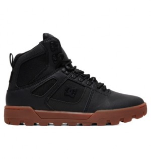 Black Men DC Shoes Pure Hi Water Resistant Winter Boots | DC-1962045