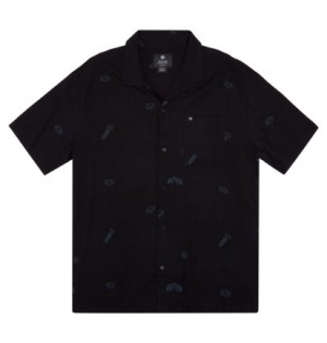 Black Men DC Shoes Tripped Vacation Short Sleeve Shirts | DC-7960318