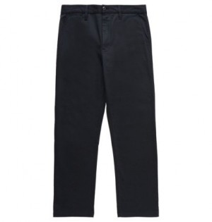 Black Men DC Shoes Worker Relaxed Chino Pants | DC-2138467