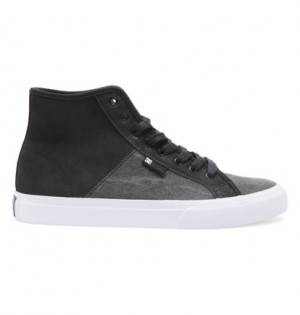 Black Wash Men DC Shoes Manual High-Top Sneakers | DC-1950864