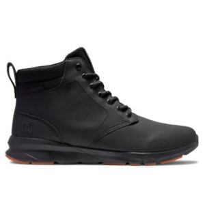 Black / Black / Black Men DC Shoes Mason 2 Water Resistant Leather Winter Boots | DC-1028594