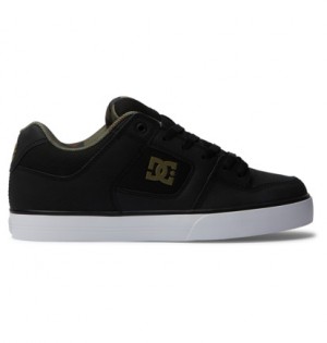 Black / Black / Green Men DC Shoes Pure Sneakers | DC-2157643