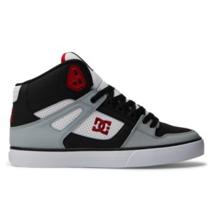 Black / Grey / Red Men DC Shoes Pure High-Top Sneakers | DC-9061872