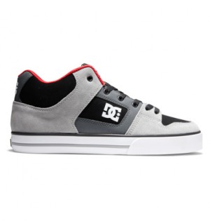 Black / Grey / Red Men DC Shoes Pure Mid Top Sneakers | DC-5796420