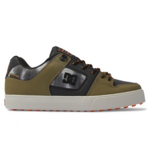 Black / Olive Men DC Shoes Pure WNT Winterised Skate Shoes | DC-5936748