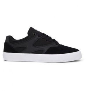 Black / White Men DC Shoes Kalis Vulc Skate Shoes | DC-2816379