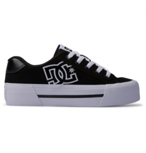 Black / White Women DC Shoes Chelsea Platform Sneakers | DC-8693215