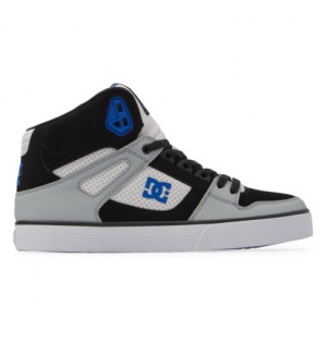 Black / White / Blue Men DC Shoes Pure High-Top Sneakers | DC-7164938