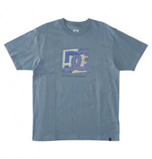 Blue Men DC Shoes Fine Art T-Shirt | DC-8719026