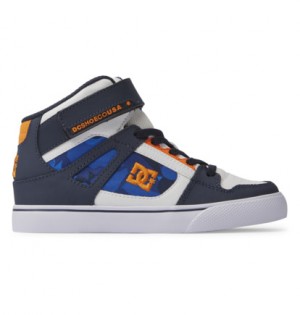 Blue / Orange Kids' DC Shoes Pure High-Top EV Skate Shoes | DC-3605984