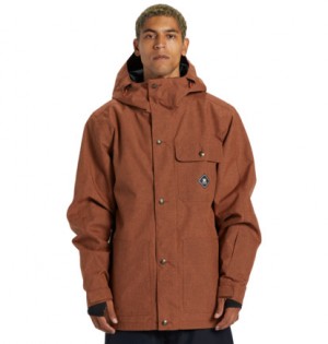 Brown Men DC Shoes Servo Technical Snowboard Jackets | DC-8769501