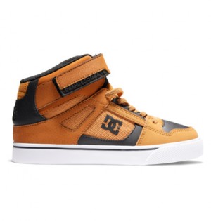 Brown / Black Kids' DC Shoes Pure High-Top EV Skate Shoes | DC-3154972