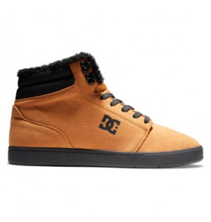 Brown / Black Men DC Shoes Crisis 2 Hi Wnt High Top Leather Winter Boots | DC-0617548