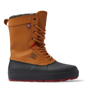 Brown / Black Men DC Shoes DC Reach Water-Resistant Winter Boots | DC-7125903