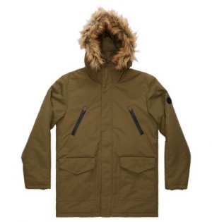 Dark Green Men DC Shoes Bamberg Water-Resistant Parka | DC-3750496