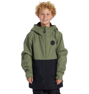 Green Kids' DC Shoes Basis Technical Snowboard Jackets | DC-8796430