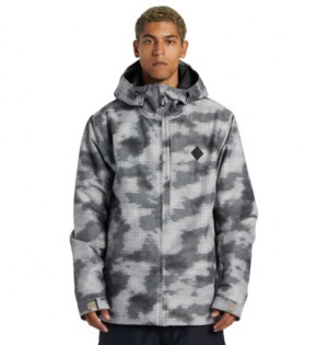 Grey Men DC Shoes Basis Print Technical Snowboard Jackets | DC-0356412