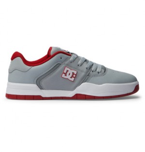 Grey / Red Men DC Shoes Central Sneakers | DC-9075142