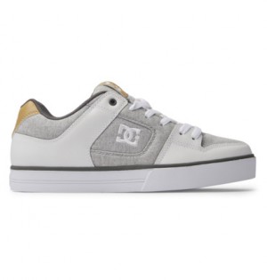 Grey / White / Grey Men DC Shoes Pure Sneakers | DC-0516748