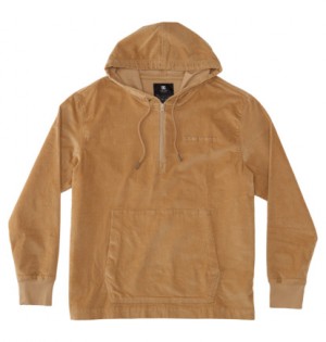 Khaki Men DC Shoes Belview Quarter Zip Hoodie | DC-6917534