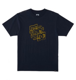 Navy Men DC Shoes Rebuild T-Shirt | DC-2450138