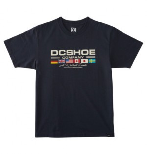 Navy Men DC Shoes Worldwide T-Shirt | DC-0731265