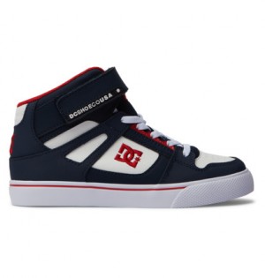 Navy / Red Kids' DC Shoes Pure High-Top EV Skate Shoes | DC-4298371