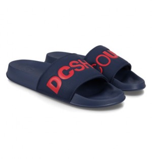 Navy / Red Men DC Shoes DC Slide Sandals | DC-0273864