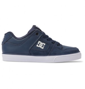 Navy / White Kids' DC Shoes Pure Elastic Skate Shoes | DC-8026457