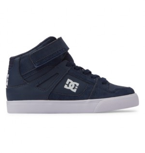 Navy / White Kids' DC Shoes Pure High-Top EV Skate Shoes | DC-4183706