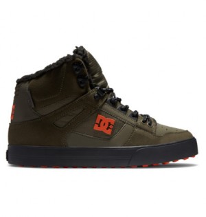 Olive / Orange Men DC Shoes Pure High WNT Winter Boots | DC-9470268