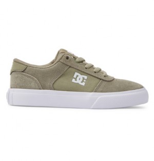 Olive / White Kids' DC Shoes Teknic Lace Up Skate Shoes | DC-5640813