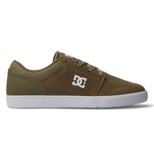 Olive / White Men DC Shoes Crisis 2 Skate Shoes | DC-3924710