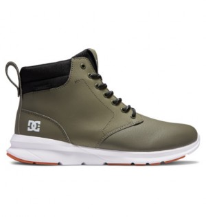 Olive / White Men DC Shoes Mason 2 Water Resistant Leather Winter Boots | DC-2496813