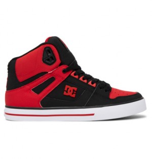 Red / White / Black Men DC Shoes Pure High-Top Sneakers | DC-5870931