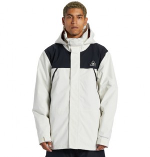 Silver Men DC Shoes Command 45K Technical Snowboard Jackets | DC-4082519