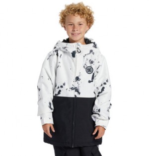 White Camo Kids' DC Shoes Basis Print Technical Snowboard Jackets | DC-4723015