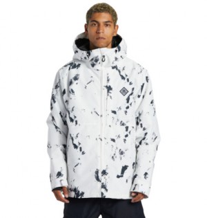 White Camo Men DC Shoes Basis Print Technical Snowboard Jackets | DC-5842071