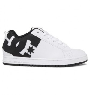 White / Black / Black Men DC Shoes Court Graffik Sneakers | DC-8409512