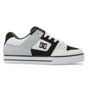 White / Black / Green Men DC Shoes Pure Sneakers | DC-4057829