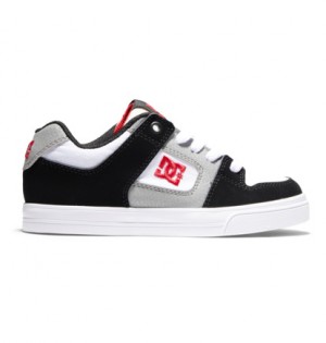 White / Black / Red Kids' DC Shoes Pure Skate Shoes | DC-9215436