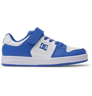 White / Blue Kids' DC Shoes Manteca 4 V Sn Skate Shoes | DC-3751289