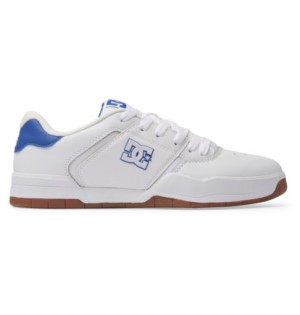 White / Blue Men DC Shoes Central Sneakers | DC-5981704