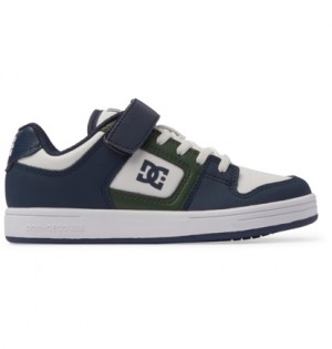 White / Blue / Green Kids' DC Shoes Manteca 4 V Skate Shoes | DC-3769841